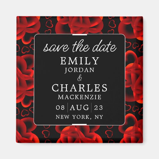 Hearts Alots Elegante Wedding Magnet (Vorne)