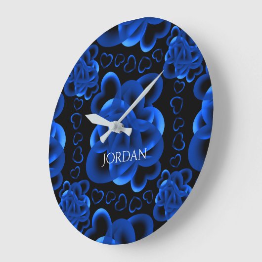 Hearts Alots Pattern Große Wanduhr (Winkel)