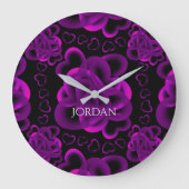 Hearts Alots Pattern Große Wanduhr (Vorderseite)