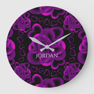 Hearts Alots Pattern Große Wanduhr