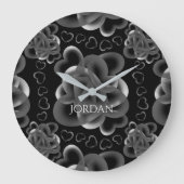 Hearts Alots Pattern Große Wanduhr (Vorderseite)