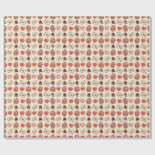 Hearts and Cupcakes Wrapping Paper Geschenkpapier (Flach)