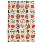 Hearts and Cupcakes Wrapping Paper Mittlere Geschenktüte (Rückseite)