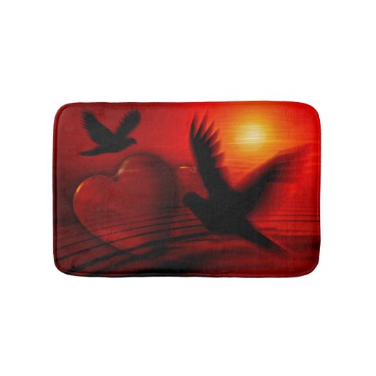 Hearts and Doves Badematte (Vorderseite)