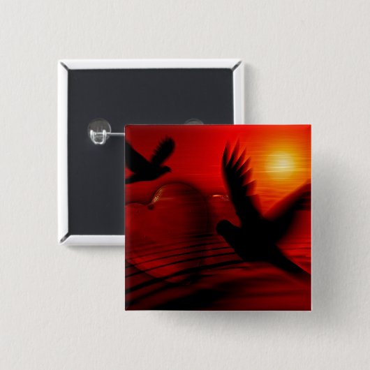 Hearts and Doves Button (Vorne & Hinten)