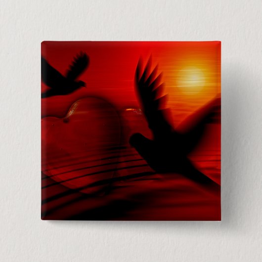 Hearts and Doves Button (Vorderseite)