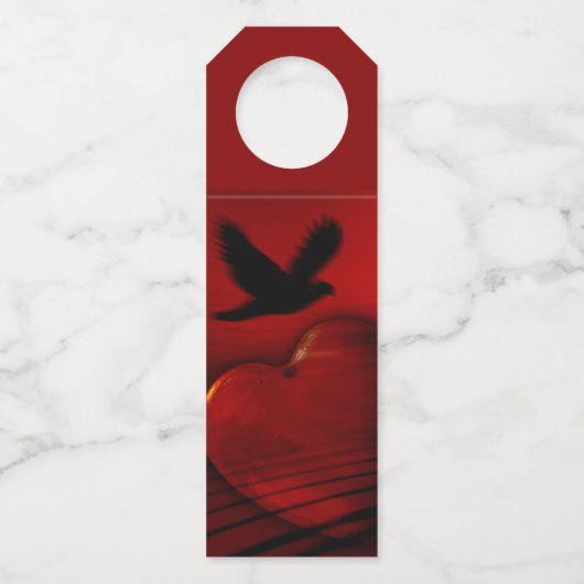 Hearts and Doves Flaschenanhänger (Vorderseite)