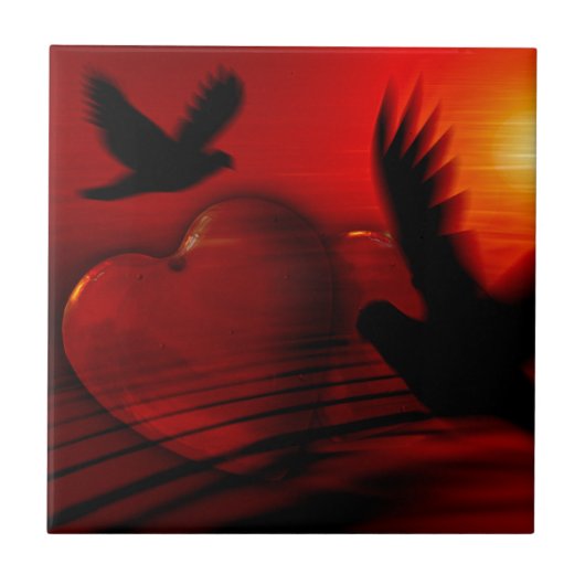 Hearts and Doves Fliese (Vorderseite)