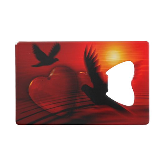 Hearts and Doves Geldbeutel Flaschenöffner (Vorderseite (Horizontal))