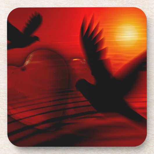 Hearts and Doves Getränkeuntersetzer (Vorderseite)