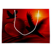 Hearts and Doves Große Geschenktüte (Vorderseite)