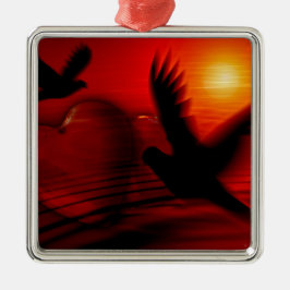 Hearts and Doves Ornament Aus Metall