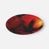 Hearts and Doves Pappteller (Schrägansicht)