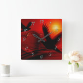 Hearts and Doves Quadratische Wanduhr (Zuhause)