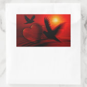 Hearts and Doves Rechteckiger Aufkleber (Tasche)