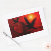 Hearts and Doves Rechteckiger Aufkleber (Umschlag)