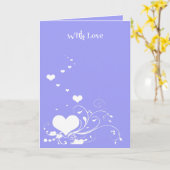 Hearts And Elegant Curling Flourishes Minimal Illu Karte (Gelbe Blume)