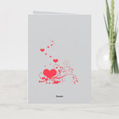 Hearts And Elegant Curling Flourishes Minimal  Karte (Rückseite)