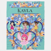 Hearts and Fairies Fleece Blanket (Vorderseite)