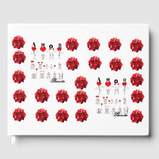 hearts and flowers gästebuch