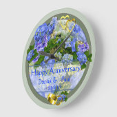 Hearts and Hydrangeas   ~  Anniversary Clock Große Wanduhr (Winkel)