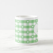 Hearts and Pastel Gingham Karo Kaffeetasse (Mittel)