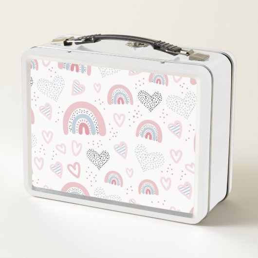 Hearts and Rainbows Metal Lunch Box (Rückseite)