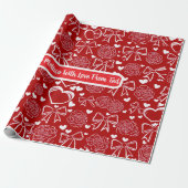 Hearts and Roses Personalizable Wrapping Paper Geschenkpapier (Ungerollt)