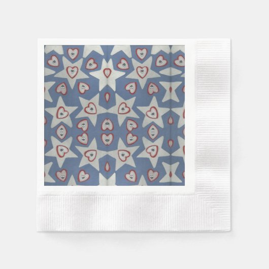 Hearts and Stars Paper Napkins Serviette (Vorderseite)