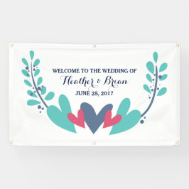 Hearts and Vines Wedding Banner