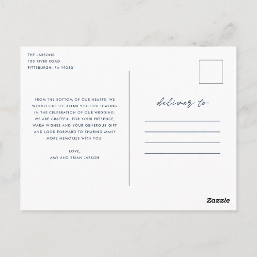 Hearts are Full Foto Wedding Danke Postcard Postkarte (Rückseite)