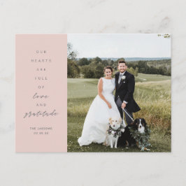 Hearts are Full Foto Wedding Danke Postcard Postkarte