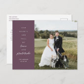 Hearts are Full Foto Wedding Danke Postcard Postkarte (Vorne/Hinten)