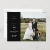 Hearts are Full Foto Wedding Danke Postcard Postkarte (Vorne/Hinten)