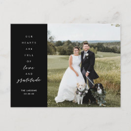 Hearts are Full Foto Wedding Danke Postcard Postkarte