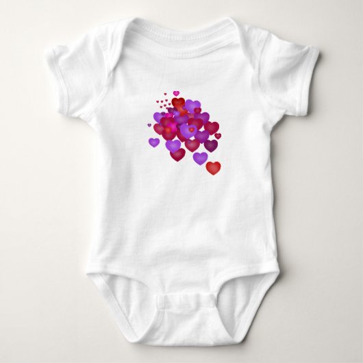 Hearts Baby Bodysuit Strampler (Vorderseite)