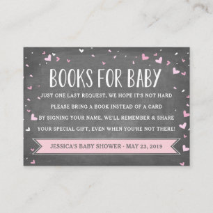 Hearts Baby Book Request Chalkboard Babyparty Begleitkarte