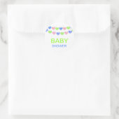 Hearts Baby Shower Runder Aufkleber (Tasche)
