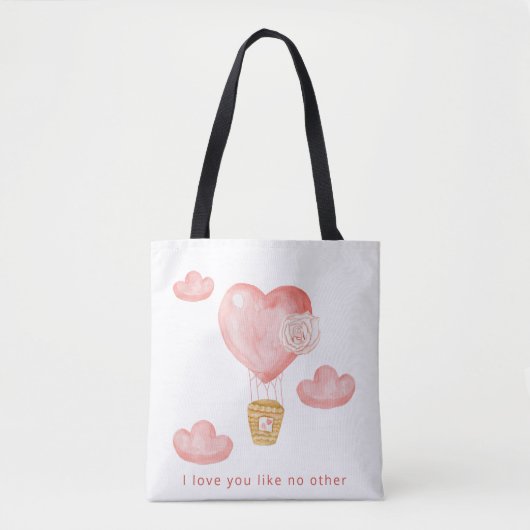 Hearts Balloon Valentine Personalisiertes Foto Tasche (Vorderseite)