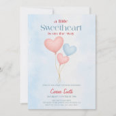 Hearts balloons Baby Shower Invitation Einladung (Vorderseite)