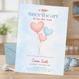 Hearts balloons  Baby Shower  Invitation Einladung