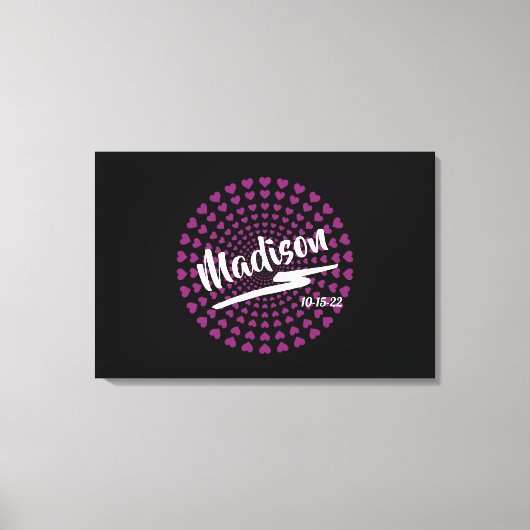 Hearts Bat Mitzvah Sign-In Board Leinwanddruck (Vorderseite)
