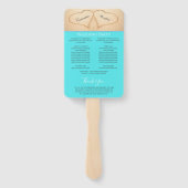 Hearts Beach Hochzeitsfeier Aquamarin Blue Fächer (Rückseite)