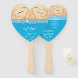 Hearts Beach Hochzeitsfeier Blue Fächer