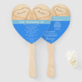 Hearts Beach Hochzeitsfeierprogramm Ocean Blue H Fächer (Vorne und Hinten)