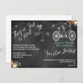 Hearts & Bicycle Chalkboard Post Hochzeit Einladun Einladung (Vorne/Hinten)