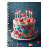 Hearts Birth Cake Notizblock (Vorderseite)