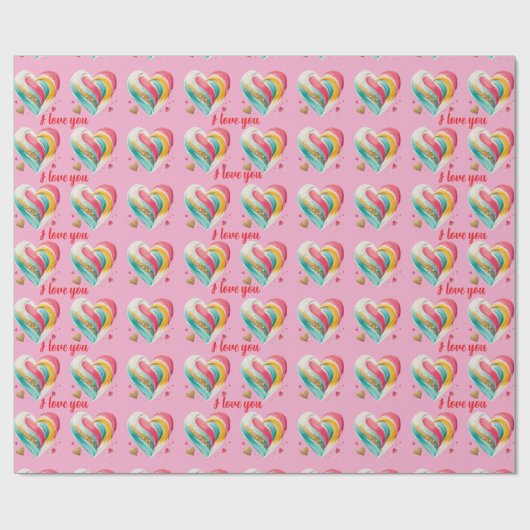 hearts birthday valentine's anniversary   geschenkpapier (Flach)