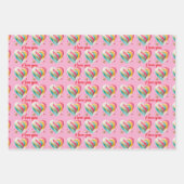 hearts birthday valentine's anniversary geschenkpapier set (Vorderseite)