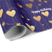 hearts birthday Valentine's Day anniversary  Geschenkpapier (Rolleneckpunkt)